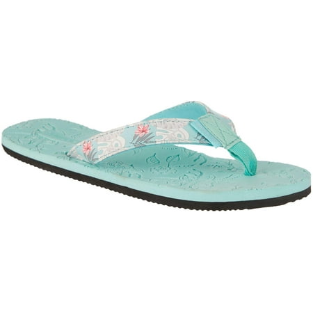 

JUNIPER & LIME WOMENS PALM FLIP FLOPS 8 Turquoise