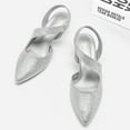 thumbnail image 2 of Bocca Women's Heel Pumps Silver 2 inch Slingback Dress Shoes 11M, 2 of 5