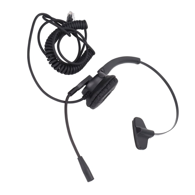 Business Headphone, Clear Call RJ9 Phone Headset Lossless Retractable Headband For Call Center For Office