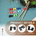 thumbnail image 3 of Uxcell 10 Pcs Chopsticks Helper, Reusable Training Chopstick Hinges Connector for Learners, Black, 3 of 7