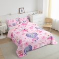 thumbnail image 3 of Feelyou Kawaii Ballet Animal Queen Comforter Set, Cute Elephant Rabbit Bear Bedding Sets, Princess Pink Bowknot Reversible Bedding Comforter Set, Microfiber Bedroom Decor, 3pcs, 3 of 8