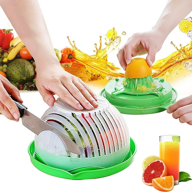 Salad Cutter Bowl 60 Seconds Salad Maker by WEBSUN Easy Fruit Vegetable  Cutter Bowl Fast Fresh Salad Slicer Salad Chopper