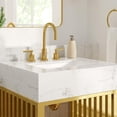 thumbnail image 3 of Modway Gridiron 24" Stainless Steel Bathroom Vanity in White/Gold, 3 of 8