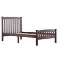 thumbnail image 3 of Ktaxon Twin Bed Frame,Solid Pine Wood Twin Platform Bed Frame, Bedroom Twin Bed with Headboard for Adults, Espresso, 3 of 8