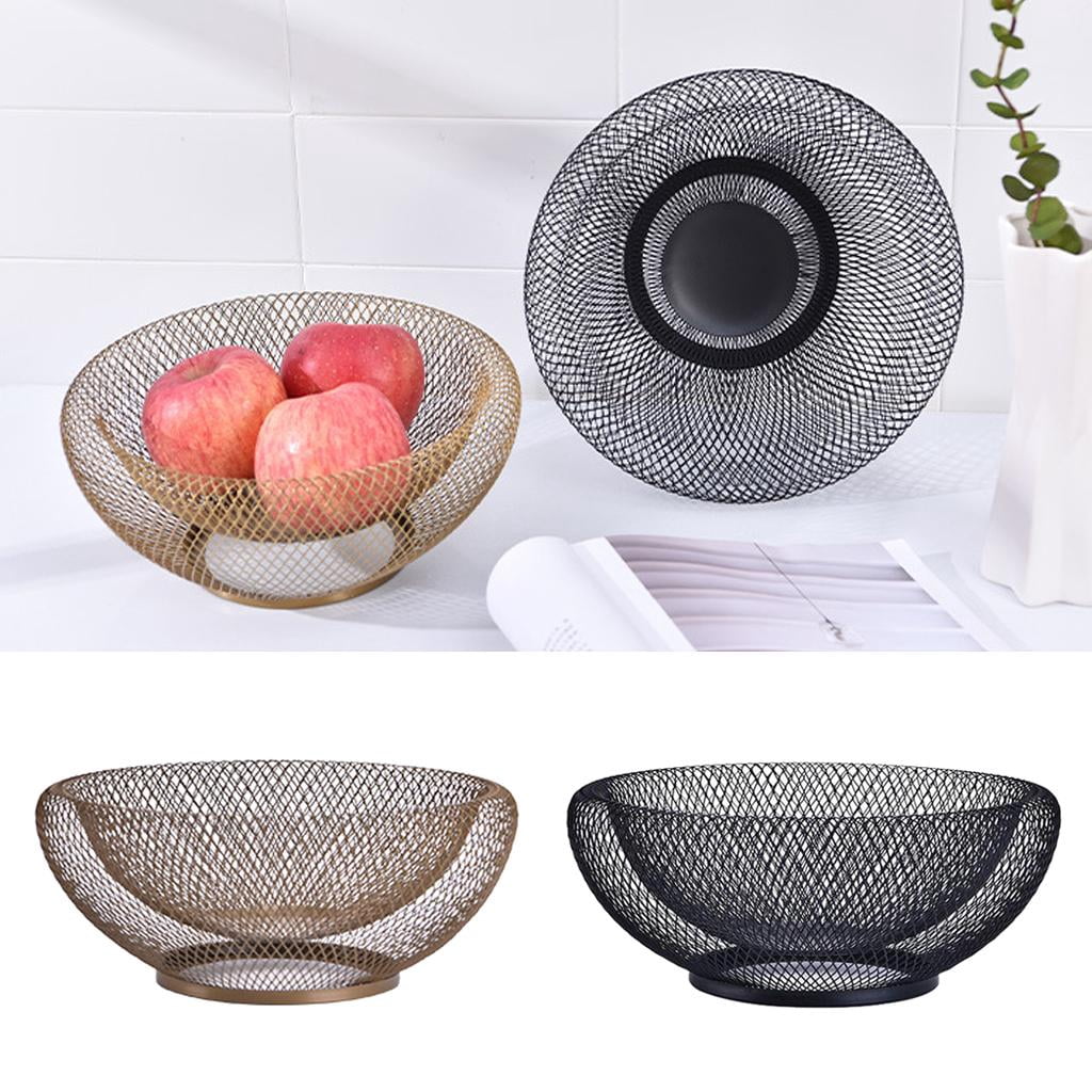 Axioma Fruit Basket Round Fruit Basket Metal Fruit Bowl Vegetable Black