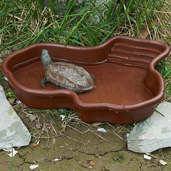 Becaristey Réservoir pour Tortues Style Rivière Fin Sécuritaire pour Semi-Tortues d'Eau Baignoire pour Tortues Convient aux Tortues type+1