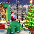 thumbnail image 1 of Decoración navideña inflable HZGDEJTG con diseño de dinosaurio de Papá Noel, 4 m, 1 of 7