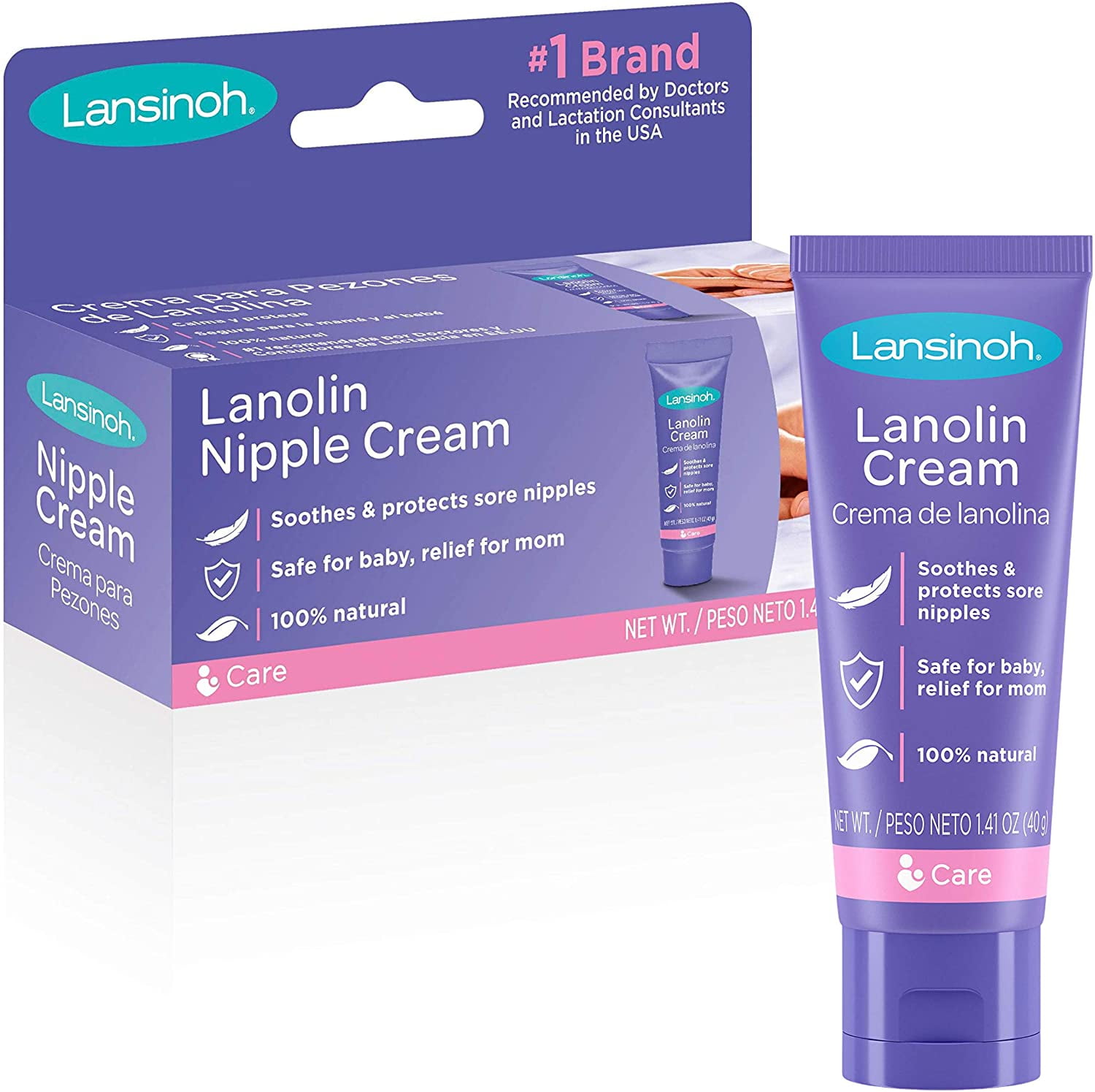 sí mismo Salón Reposición Lansinoh Lanolin Nipple Cream for Breastfeeding, 1.41 Ounces - Walmart.com