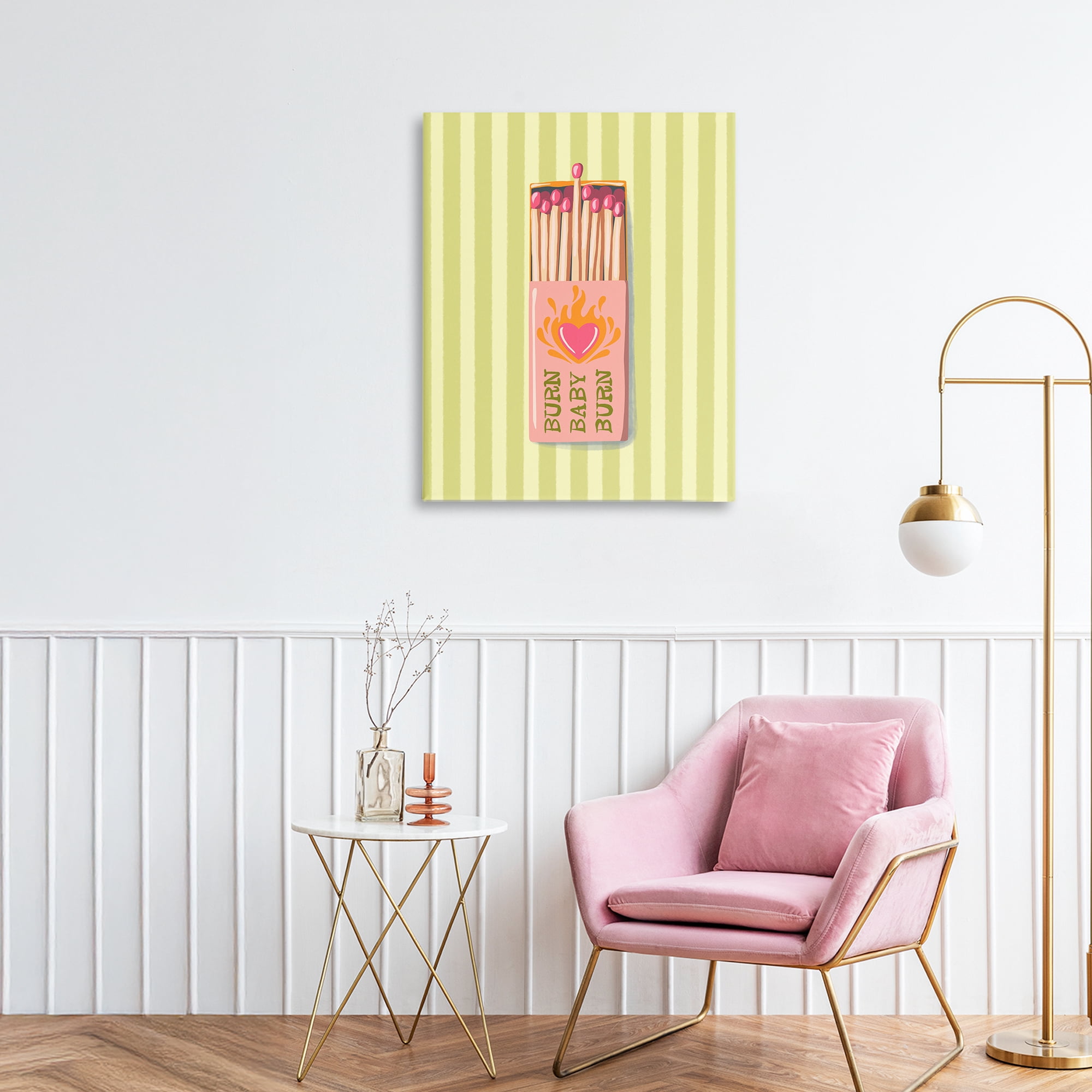 Burn Baby Matches Canvas Wall Art, design by Elyse Anastacia