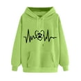 thumbnail image 2 of PNTUTB Fashion Women's Valentine's Day Graphic Long Sleeve Casual Loose Pullover Hooded Drawstring Sweatshirts with Pocket, 2 of 6