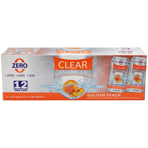 Clear American Sparkling Water, Peach, 12 fl oz, 12 Count