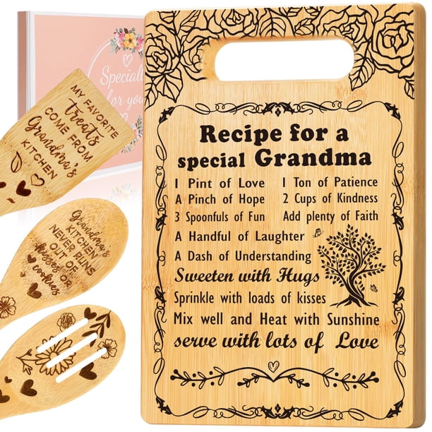 Set de tablas de cortar GevGuxLuo para abuela, regalo de bambú 30x20x1 cm