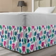 thumbnail image 1 of Hawaii Bed Skirt, Colorful Pattern with Tropical Leaves on Plain Background Summer Aloha, Elastic Bedskirt Dust Ruffle Wrap Around for Bedding Decor, 4 Sizes, Multicolor, by Ambesonne, 1 of 2