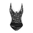 thumbnail image 4 of Cathalem Swimsuits Slimming Ruffle Swimsuit One Piece Lace Swimwear,Black M, 4 of 4