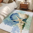 thumbnail image 4 of 3'x5' Rug for Living Room Bedroom, Blue Coastal Starfish Washable Area Rugs Non-Slip Carpet Mats, Grey Sage Green Nautical Coral Summer Indoor Low Pile Area Rug Runner for Kitchen, Mudroom, 4 of 8