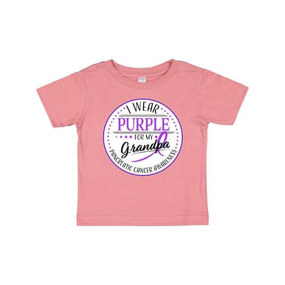 Inktastic I Wear Purple for My Grandpa Pancreatic Cancer Awareness Boys or Girls Baby T-Shirt