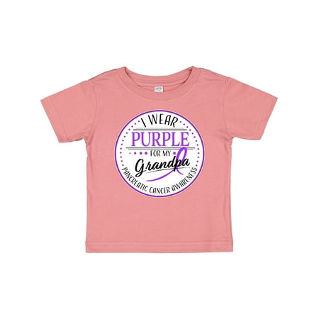 

Inktastic I Wear Purple for My Grandpa- Pancreatic Cancer Awareness Gift Baby Boy or Baby Girl T-Shirt