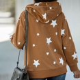 thumbnail image 3 of Womens Star Print Hoodies Pocket Long Sleeve Sweatshirts Streetwear Casual Loose Drawstring Hooded Ladies Pullover, 3 of 6
