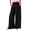 CKN138-Black, variant on Women Linen Wide Leg Pants High Smocked Waist Boho Loose Fit Dressy Casual Beach Travel Palazzo Pants Black S