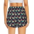 thumbnail image 4 of Uemuo Bohemian Chicken Pattern Women's Athletic Shorts High Waisted Running Shorts with Liner Pockets Gym Elastic Workout Shorts-Small, 4 of 9