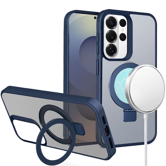 For Samsung s26 Ultra Skin Touch Feel HQ [Magnetic Circle] Kickstand Hybrid - Blue