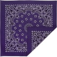 thumbnail image 2 of American Made Purple Western Paisley Bandanas - Dozen Packed 22x22, 2 of 3