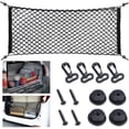 thumbnail image 2 of 35.5 x 15.7 Inch Rear Cargo Net Adjustable Elastic Mesh Storage Organizer Large Capacity Stretchable Trunk Storage Net with Hooks and Screws for Car SUV Truck Van, 2 of 10