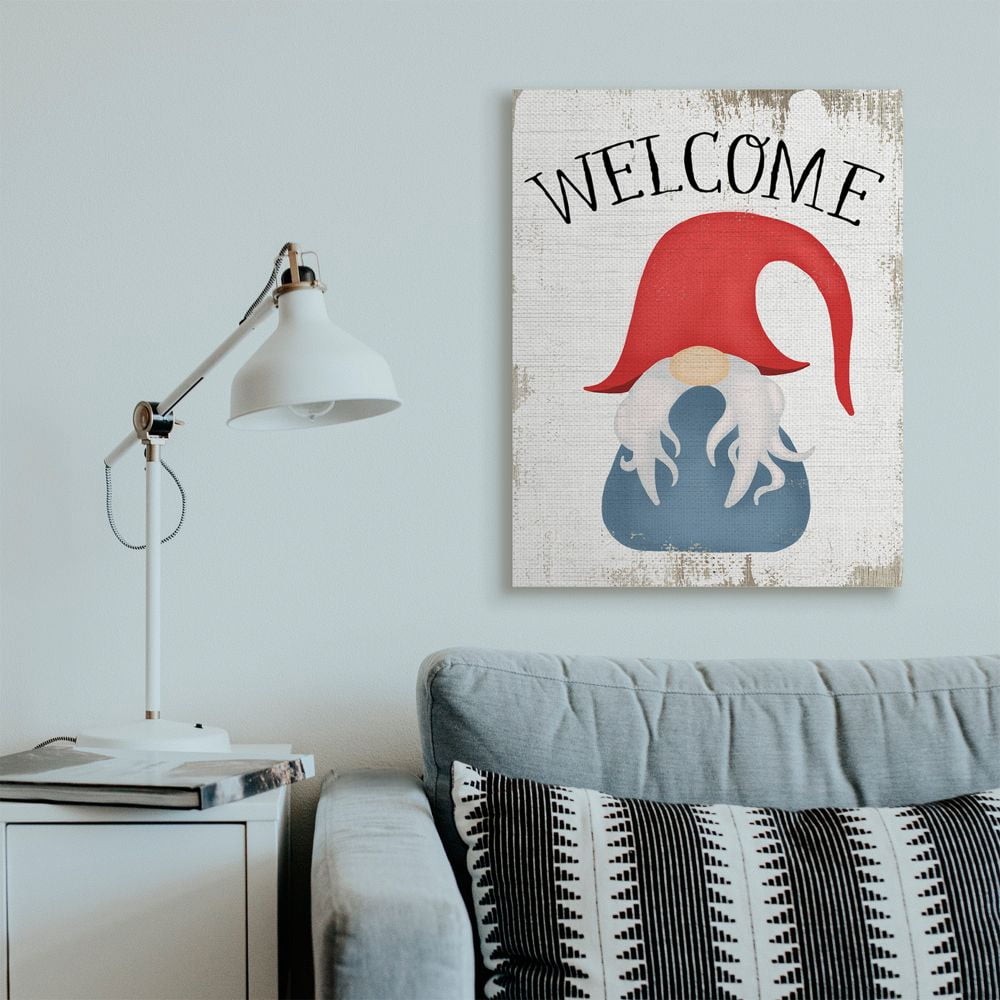 Stupell Industries Welcome Gnome Sign Mythical Garden Elf Pun Designed by Daphne Polselli