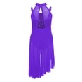 thumbnail image 5 of iixpin Girls Contemporary Dance Dress Sequins Latin Ballet Dance Gown Gymnastics Leotard Lyrical Ballerina Outfit Purple 14, 5 of 6