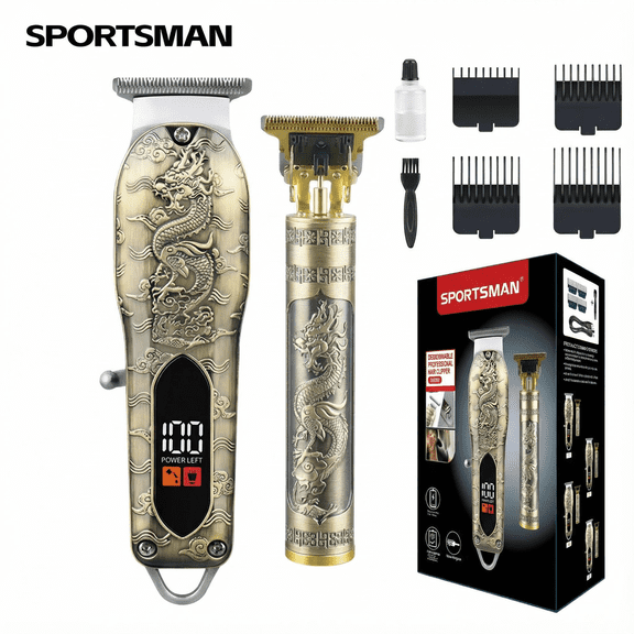 Mens Hair Clipper, Cordless Hair Trimmer Professional Haircut & Grooming Kit For Men