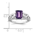 thumbnail image 3 of Solid 14k White Gold 8x6mm Emerald Cut Amethyst Purple February Gemstone Engagement Ring Size 8, 3 of 6