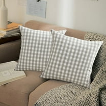 Tupukom Throw Pillow Covers, Buffalo Check Plaid Fall Pillow Covers Farmhouse Rustic Pillow Cases, Cotton Linen Throw Pillow Covers Cushion Case for Home Decor Car Bed Sofa Couch