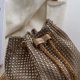 thumbnail image 5 of Bolso Bolso de hombro con diamantes de imitación para mujer, bandolera con cadena, bolso de mano (dorado), 5 of 9