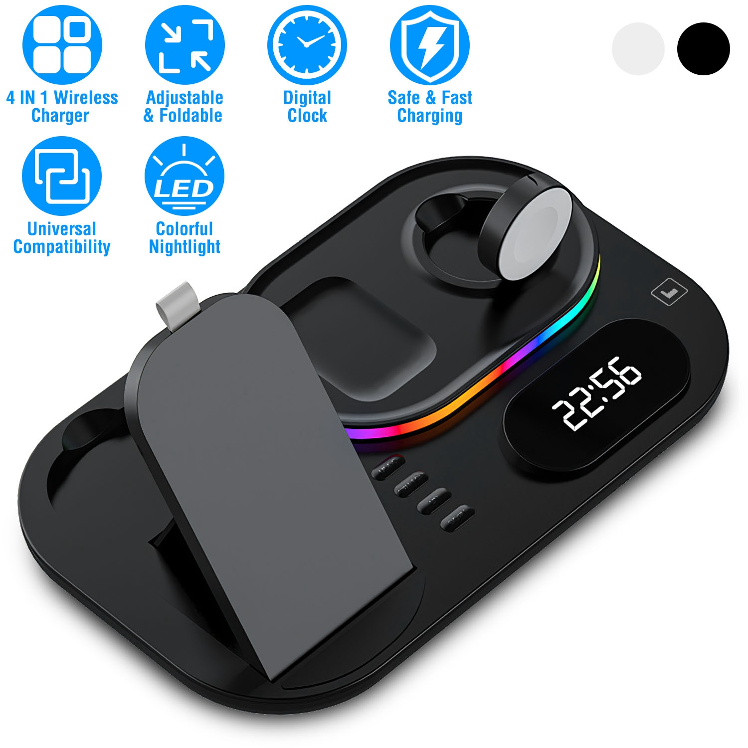 4 in 1 Wireless Charger Foldable Fast Charging Station Advanced Stand