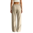 thumbnail image 6 of felwors Wide Leg Sweatpants Women Low Rise Baggy Sweatpants Y2K Drawstring Cotton Lounge Pants Womens Fall Fashion 2026 Khaki for Size L, 6 of 7