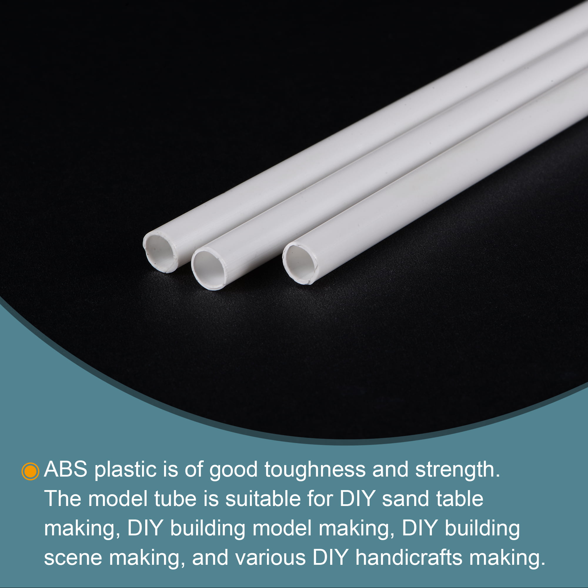 10Pcs White Plastic Rods Round Solid Bar DIY Model Material ABS Round Stick for DIY Sand Table Model,DIY Toys Doll House,DIY Scene Making,Building Making,Length 250mm,Diameter 1mm 2mm 3mm 4mm 5mm 6mm 