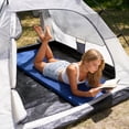 thumbnail image 6 of Folding Camping Cot with Memory Foam Mattress, 900LBS Capming Cots for Adults, Oversized 32" W Sleeping Cot with Carring Bag, Portable Folding Bed Cots for Capming, Hiking, Indoor Use - Blue, 6 of 6