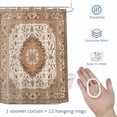 thumbnail image 4 of Vintage Farm Shower Curtain for Bathroom, Bohemian Style Orange Boho Farmhouse Retro Waterproof Cloth Fabric Bathroom Accessories Set with 12 Rust Proof Plastic Hooks, 36"x78", 4 of 9