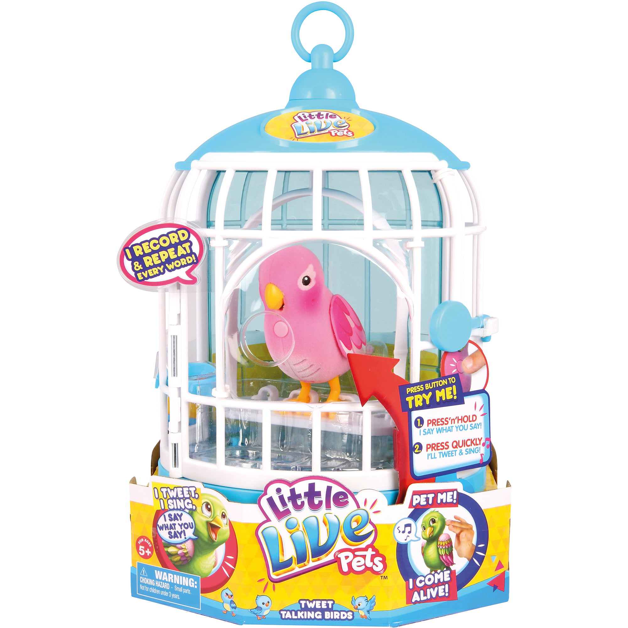 Little Live Pets Electronic Interactive Chick Cage with Tweeting Bird Toy Bundle 