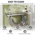 thumbnail image 6 of Silver Mirrored Console Table, 42.9" Rectangle Sofa Table with Sparkling Crystal 3C Shaped Base, Modern Luxury Mirrored Furniture with Diamond Glass Effects, 6 of 8