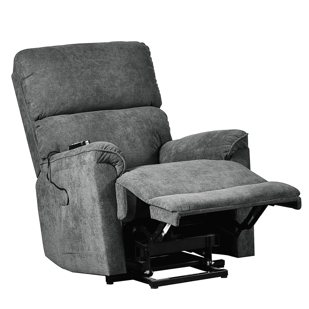 Kepooman Soft Fabric Upholstery Power Lift Chair with Massage & Remote for Living Room, Gray Kepooman Soft Fabric Upholstery Power Lift Chair with Massage & Remote for Living Room, Gray