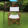 thumbnail image 2 of Set of 2 Professional Director Chairs, Folding Artist Chair Portable Dining Height Directors Chair w/Natural Wood Frame and White Canvas, Lightweight Camping Lawn Chair for Backyard Beach, 2 of 7