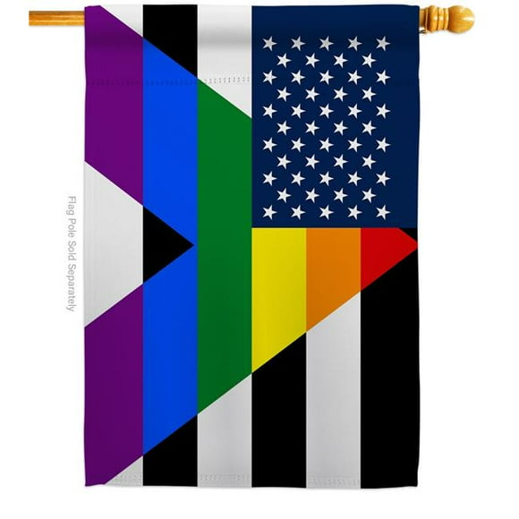 Americana Home & Garden H148663-BO US Straight Allies for Equality Support Pride 28 x 40 in. Double-Sided Decorative Horizontal House Flags Decoration Banner Garden Yard Gift