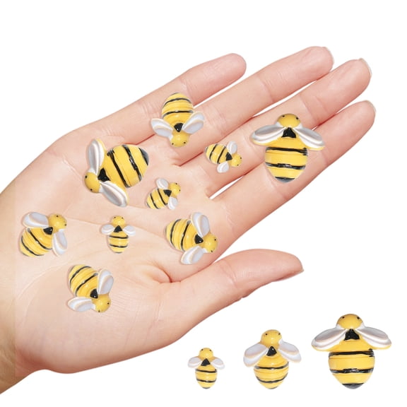 40pcs Resin Bee Decorations with Storage Box 3 Sizes Flatback Resin Bumble Bees for DIY Craft Scrapbooking Card Making Home Decor