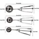 thumbnail image 2 of Ice Cream Scoop, Polished Stainless Steel Ice Cream Scoop 3 Pcs Different Size Small 4cm, Medium 5cm & Large 6cm Ice Cream Scoop with Ejector, Rice, M, 2 of 5