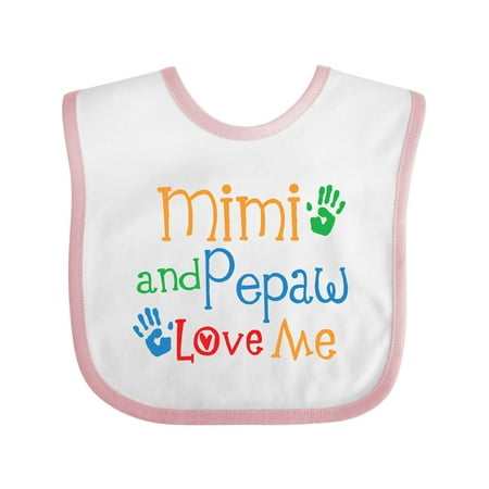 

Inktastic Mimi and Pepaw Love Me Gift Baby Boy or Baby Girl Bib