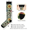 thumbnail image 3 of FORMRS Womens Knee High Socks Casual Long Thick Travel Daily Wear, 2 Pairs, Vibrant Floral, 3 of 6