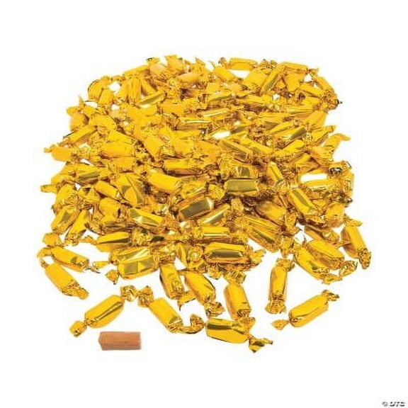Fun Express Caramel Candy Gold Foil-Wrapped Individually Wrapped 189 Pieces 2 lbs