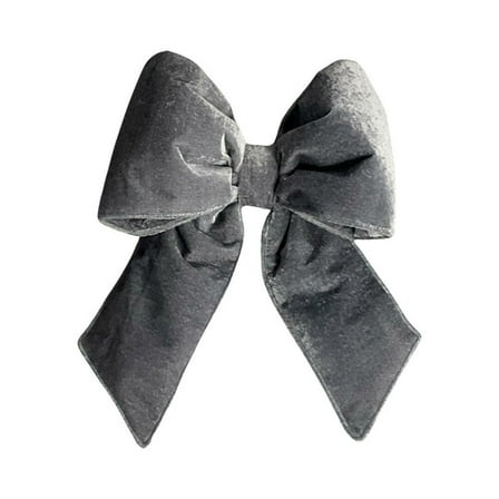 Vickerman QTX17826 12 x 15 in. Plush Velvet Christmas Bow, Silver