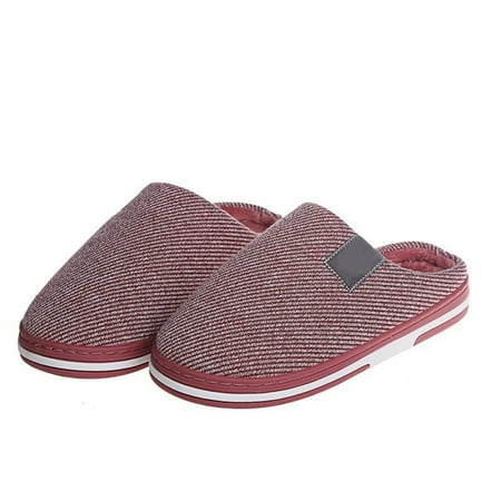 

Winter Plush Slippers Fleece Lined Slip on House Shoes Soft Anti-Skid Unisex Feet Wear for Indoor Outdoor Hotel 40-41 Jujube Red